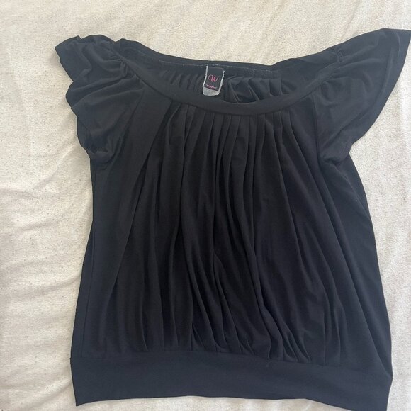 Black short sleeve blouse - Picture 1 of 1